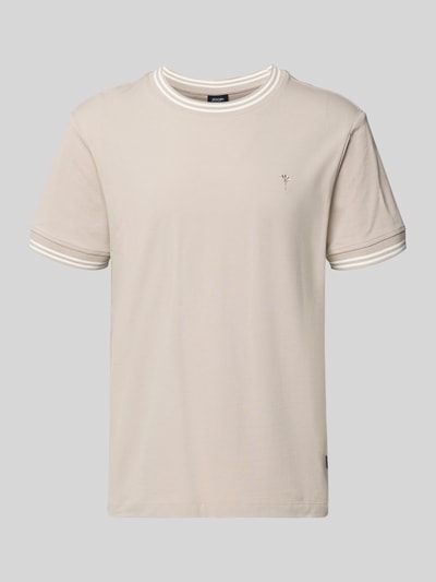 Produktfoto, T-Shirt mit Kontraststreifen Modell 'Jose' von JOOP! Collection in Beige, Rundhalsausschnitt, kurze Ärmel, Regular Fit, Baumwoll-Elasthan-Mix
