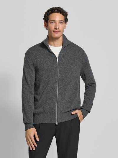 Marc O'Polo Regular Fit Strickjacke aus Baumwoll-Mix Graphit 4