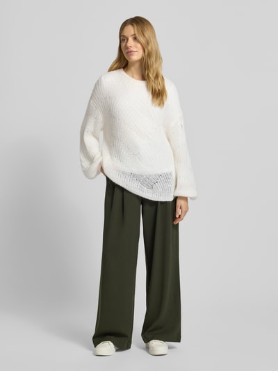 BOSS Orange Oversized Strickpullover aus Mohair-Mix mit Woll-Anteil Modell 'C_FERIGNON' Offwhite 1
