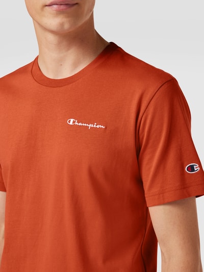 CHAMPION T-Shirt mit Label-Stitchings Rostrot 3