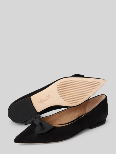 Lauren Ralph Lauren Lederballerinas mit Schleifen-Detail Modell Black 4