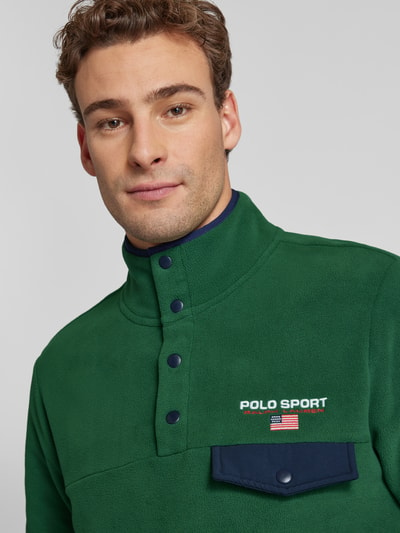 Polo Sport Strickpullover mit Label-Stitching Gruen 3