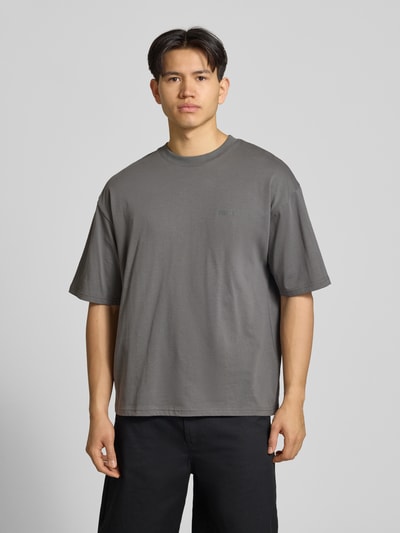 REVIEW Oversized T-shirt met logo en ronde hals Donkergrijs - 4