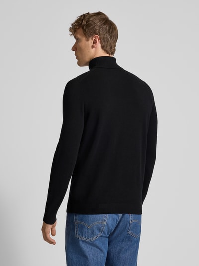 Christian Berg Men Sweter z dzianiny z czystego kaszmiru Czarny 5