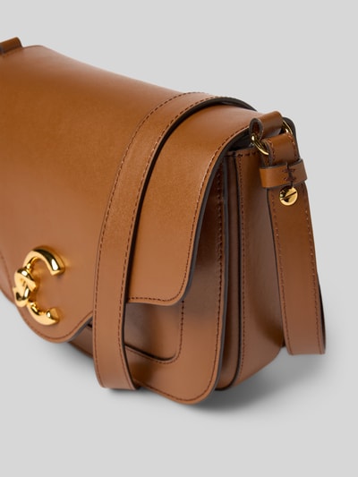 Coccinelle Crossbodytas met logo-applicatie, model 'Calf' Cognac - 2