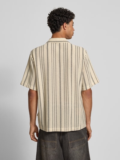 Redefined Rebel Boxy fit vrijetijdsoverhemd met ajourpatroon, model 'ZANDER' Offwhite - 5
