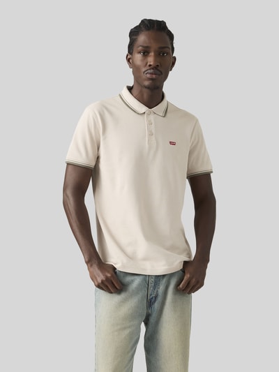 Levi's® Regular Fit Poloshirt mit Kontraststreifen Beige 4