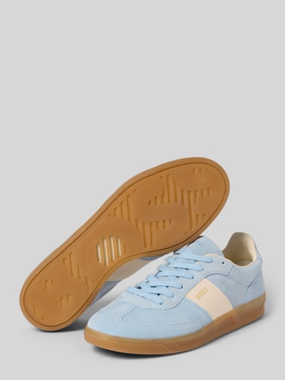 BOSS Low Top Sneaker aus echtem Rindsleder Modell 'BRENTA_TENN' Hellblau 4