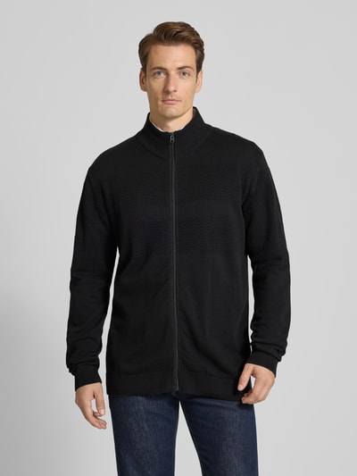 Lindbergh Cardigan met opstaande kraag en ritssluiting Zwart - 4