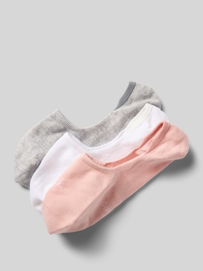 CK Calvin Klein Sokken met logostitching in een set van 3 paar, model 'Footie' Lichtroze - 1