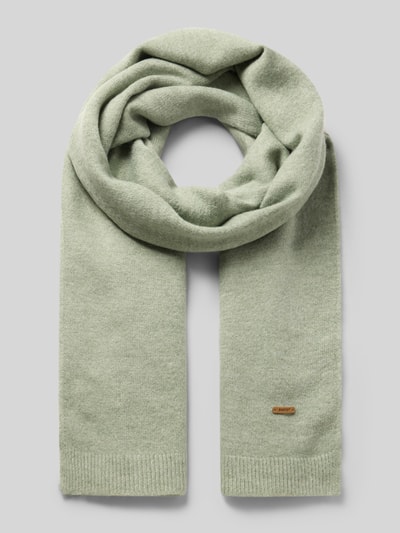 Produktfoto, Schal mit Label-Patch Modell 'Witzia' von Barts in hellem Grün, weiche Textur, rechteckige Form, Damen Schal von Barts