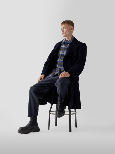 Maison Margiela Wollmantel mit Reverskragen Marineblau 6