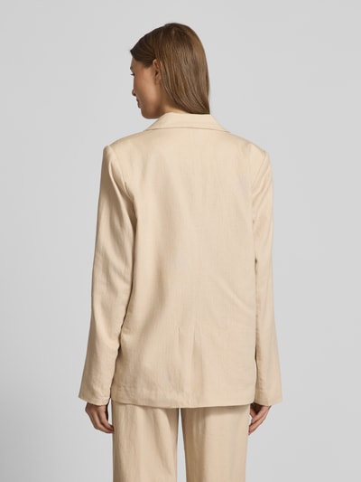 Vila Regular Fit Blazer aus Leinen-Viskose-Mix mit Pattentaschen Sand 5