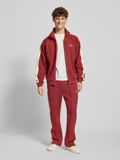 KARL KANI Sweatjack met opstaande kraag en steekzakken Donkerrood - 1