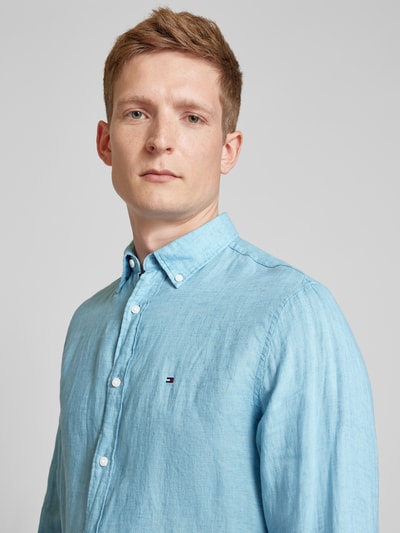 Tommy Hilfiger Regular fit vrijetijdsoverhemd van linnen, model 'PIGMENT' Lichtblauw - 3