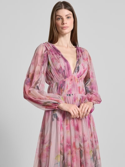 LACE & BEADS Cocktailjurk met V-hals Roze - 3