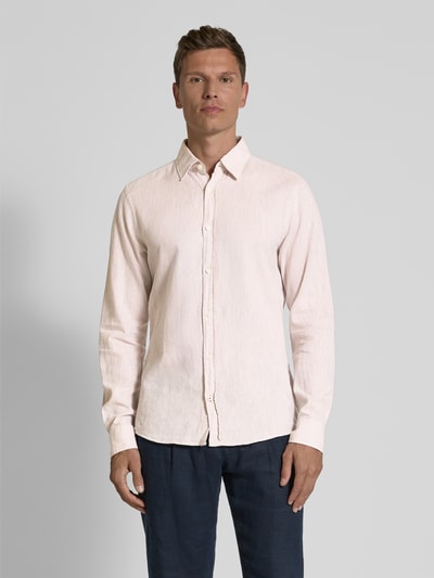 JOOP! Jeans Regular Fit Freizeithemd aus Leinen-Baumwoll-Mix Modell 'Hanson' Beige 4