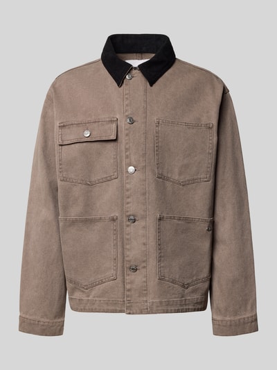 REVIEW Jeansjacke mit Kentkragen Dunkelbraun 2