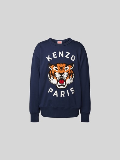 Kenzo Oversized Sweatshirt mit Stickerei Dunkelblau 2