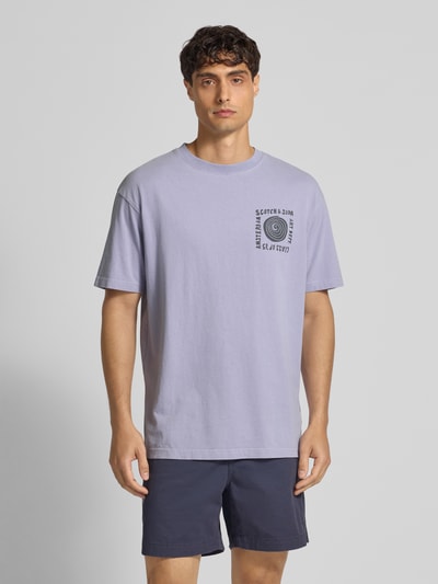 Scotch & Soda Relaxed Fit T-Shirt aus reiner Baumwolle mit Logo-Print Lavender 4