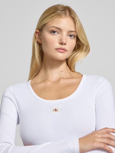 Calvin Klein Jeans Longsleeve mit Label-Detail Weiss 3
