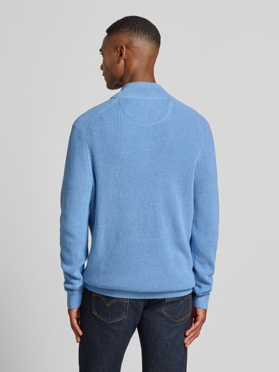 Fynch-Hatton Gebreide pullover met schipperskraag en labelstitching Lichtblauw - 5