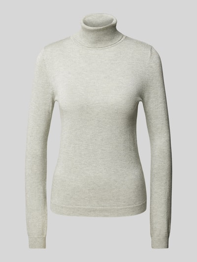 Vero Moda Shaped Fit Rollkragenpullover mit Glitzer-Effekt Modell 'HAPPYSHINE' Hellgrau 1