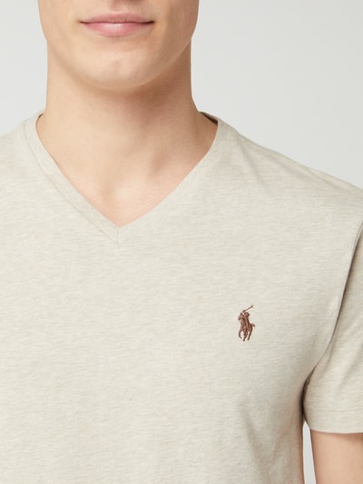 Polo Ralph Lauren Custom slim fit T-shirt met V-hals  Beige - 3