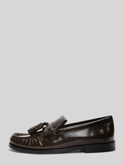 Tommy Hilfiger Loafer aus echtem Leder mit Tasseln Dunkelbraun 2