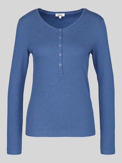 s.Oliver RED LABEL Slim Fit Langarmshirt aus Baumwoll-Lyocell-Mix Blau 2