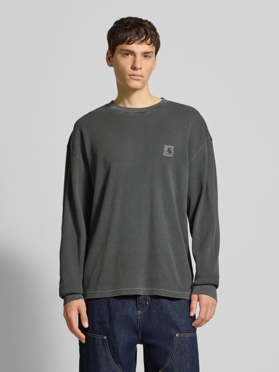 Carhartt Work In Progress Longsleeve mit Strukturmuster und Rundhalsausschnitt Black 4