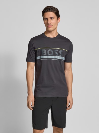 BOSS Green Regular Fit T-Shirt aus reiner Baumwolle Modell 'ICONIC ZONE' Dunkelgrau 4