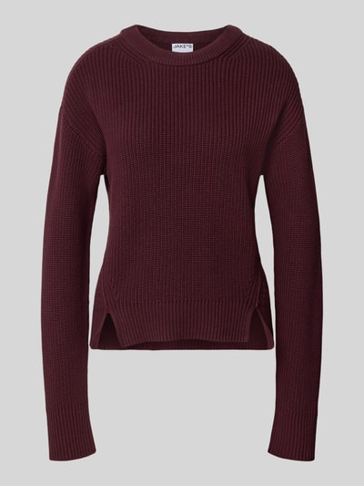 Jake*s Casual Slim Fit Pullover aus reiner Baumwolle Pflaume 1