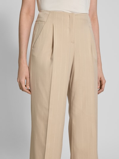 MORE Wide Leg Stoffhose mit Bügelfalten Beige 3