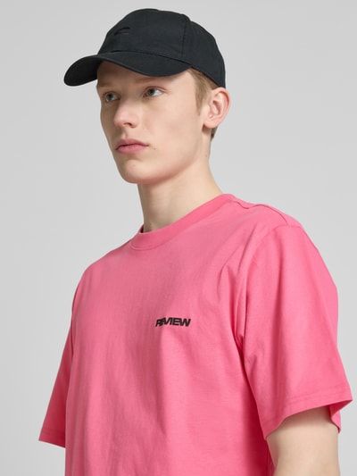 REVIEW T-shirt met ronde hals Felroze - 3