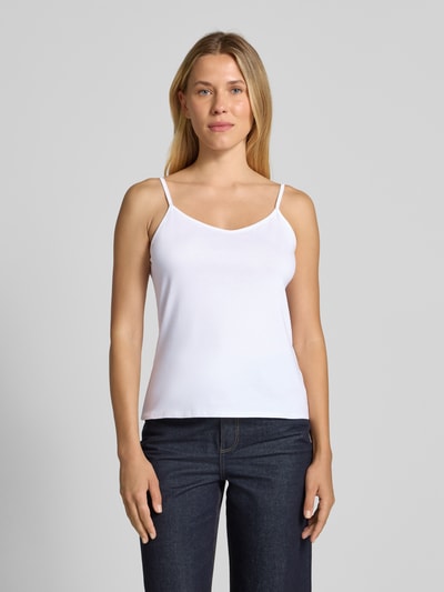 ZABAIONE Trägertop mit V-Ausschnitt Modell 'Ma44riee' Weiss 4