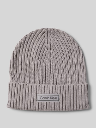 CK Calvin Klein Gebreide muts met kasjmier en labelpatch Middengrijs gemêleerd - 1