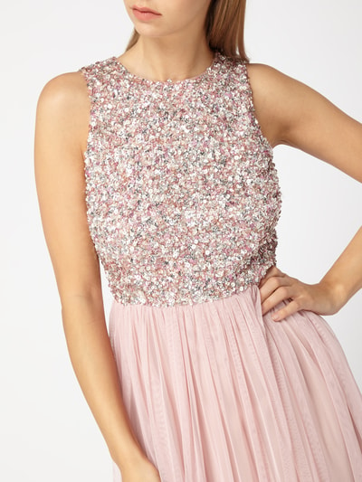 LACE & BEADS Abendkleid mit Pailletten-Besatz Pink 3