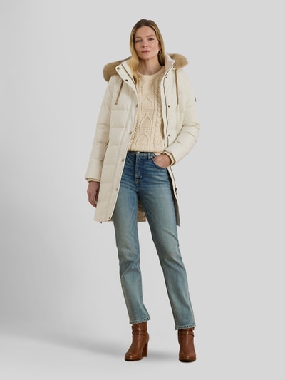 Lauren Ralph Lauren Regular Fit Daunenmantel mit Besatz aus Webpelz Ecru 1