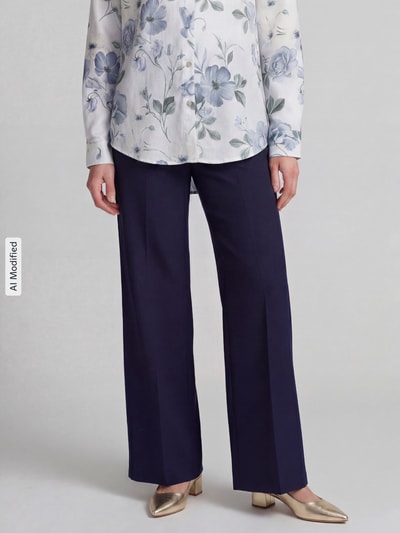 SEDUCTIVE regular fit wijdte broek met viscose, model 'BRIDGET' Marineblauw - 4