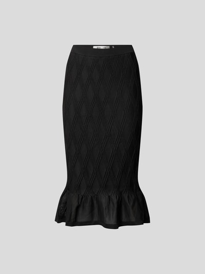 Diane von Furstenberg Midirock mit Strickmuster Schwarz 2