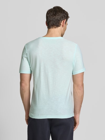 MCNEAL T-Shirt mit V-Ausschnitt und Knopfleiste Helltuerkis 5