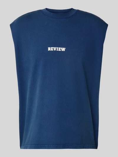 REVIEW Tanktop mit Label-Print Dunkelblau 2