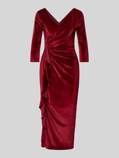 Paradi Maxikleid mit tiefem V-Ausschnitt Bordeaux 2