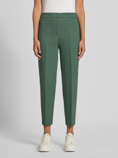 Jake*s Collection Spodnie w kant z mieszanki wiskozy Ciemnozielony 4