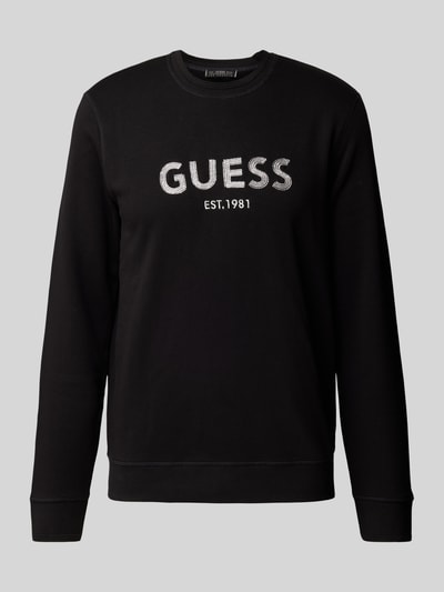 Guess Bluza z wyhaftowanym logo model ‘BOX’ Czarny 2