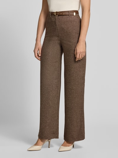 Max Mara Studio Weite Hose inklusive schmalem Gürtel Modell 'GIOIA' Cognac 4