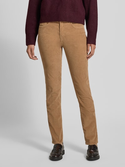 Brax Spodnie sztruksowe o kroju slim fit z mieszanki bawełny model ‘Mary’ Camel 4