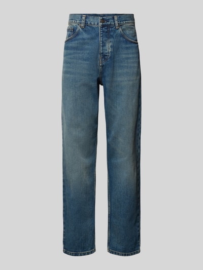Produktfoto, Straight Fit Jeans mit 5-Pocket-Design von Carhartt Work In Progress, niebieski denim, bawełna, prosty krój, zapięcie na guzik i zamek