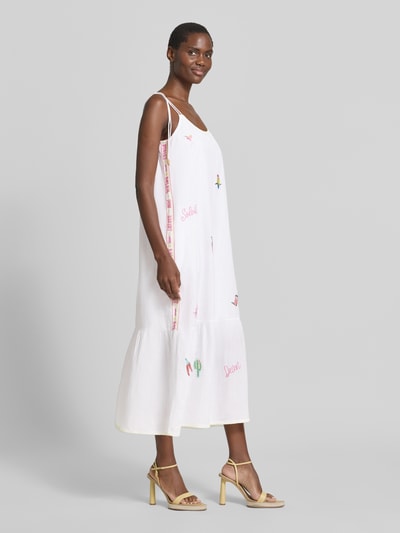 Marc Cain Midikleid mit Stitchings Weiss 1